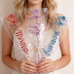 Henkilökohtainen Multi-Color Wire Rose otsikko Äitienpäivä Syntymäpäivä Vuosipäivä Lahja Äiti Isoäiti Isoäiti