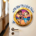 Personalized 2-4 Cartoon Character Cruise Magnet with Name Home Decor Birthday Summer Travel Gift for Friend