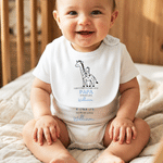 Babero de algodón 100% con diseño de animales personalizado para padres e hijos Traje de bebé a juego con el nombre Primer regalo de cumpleaños del Día del Padre para recién nacidos