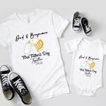 Biberon et chope de bière personnalisés T-shirt 100% coton et pyjama avec texte Cadeau d'anniversaire de la fête des pères pour le papa d'un enfant