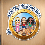 Personalized 2-4 Cartoon Character Cruise Magnet with Name Home Decor Birthday Summer Travel Gift for Friend