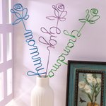 Henkilökohtainen Multi-Color Wire Rose otsikko Äitienpäivä Syntymäpäivä Vuosipäivä Lahja Äiti Isoäiti Isoäiti