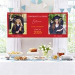Personalised Past Recent Photo Graduation Banner with Name Blessing Message and School Name Graduation Ceremony Party Gift for 2026 Graduates