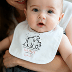 Babero de algodón 100% con diseño de animales personalizado para padres e hijos Traje de bebé a juego con el nombre Primer regalo de cumpleaños del Día del Padre para recién nacidos