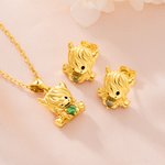Personalized Highland Cow Love Birthstone Necklace Earrings Dainty Jewellery Daily Wear Birthday Gift for Women Highland Cow Lovers