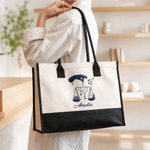Costellazione personalizzata Borsa Tote di grande capacità con nome Scuola Lavoro Uso quotidiano Regalo di compleanno per un'amica