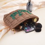 Personalised Multicolour Flower Lollipop Design Quilted Makeup Bag with Winding Name Travel Essential Birthday Gift for Women