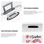 Personalized Ballerina Initial Birth Flower Luggage Cover Fits 18-32 Inches with Name Travel Birthday Holiday Gift for Ballet Lovers Travelers