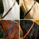 Personalized Multicolour Text PU Leather Horse Neck Strap Horseback Riding Use Training Birthday Gift for Equestrian Horse Owner Horse Rider