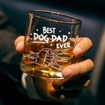 Gepersonaliseerd Beste Hond Paw Print 10 oz Rock Whiskey Glas met Namen Dagelijks Gebruik Vaderdag Cadeau voor Vader Huisdierbezitter