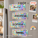 Personalisierte Playful emoji bunte Tafel Magnet mit Namen Klassenzimmer und Home Decor zurück zu Schule Geschenk für Lehrer Kinder| Callie × emoji ™