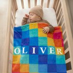 Gepersonaliseerde Pastel Rainbow Warme Fleece Deken met Naam Dagelijks Gebruik Verjaardag Verjaardag Baby Shower Gift voor Pasgeboren Moeder Grootmoeder