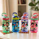 Personalised Cartoon Character Name 16 oz Kid's Water Bottle with Silicone Straw and Handle Juneteenth Gift for Black Boys Girls