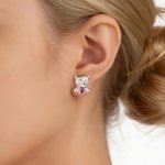 Personalized Highland Cow Love Birthstone Necklace Earrings Dainty Jewellery Daily Wear Birthday Gift for Women Highland Cow Lovers