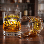 Personlig My Favorite People 10 oz Old Fashioned Rock Whisky Glass med navn farsdag bursdagsgave til mann whiskyentusiast