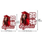 Personalised Colourful Sequins Graduate Photo Stickers with Name and Year Graduation Gift for Graduate