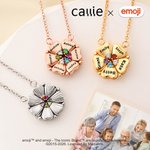 Personalized Birthstone emoji Scene Magnetic Necklace with Names Dainty Jewelry Mother's Day Anniversary Gift for Mom Grandma | Callie × emoji ™