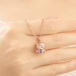 Personalized Highland Cow Love Birthstone Necklace Earrings Dainty Jewellery Daily Wear Birthday Gift for Women Highland Cow Lovers
