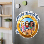 Personalized 2-4 Cartoon Character Cruise Magnet with Name Home Decor Birthday Summer Travel Gift for Friend