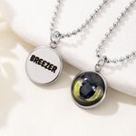 Personalized Cat Eye Photo Necklace Dainty Jewelry Birthday Memorial Gift for Women Pet Lovers