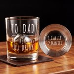 Personalised The Reasons You Drink 10 oz Whiskey Glass with 1-5 Names Father's Day Birthday Gift for Dad Grandad