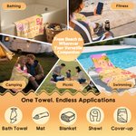 Gepersonaliseerd Cartoon Strand Kind Karakter Oversized Snel Droog Strandlaken met Naam Verjaardag Zomer Vakantie Zwembad Party Gift voor Jongens Meisjes