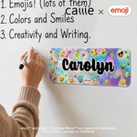 Personalisierte Playful emoji bunte Tafel Magnet mit Namen Klassenzimmer und Home Decor zurück zu Schule Geschenk für Lehrer Kinder| Callie × emoji ™