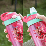Personalized Birth Flower Fairy 16 oz Kid Water Bottle with Name Straw and Handle Back to School Birthday Holiday Gift for Girl