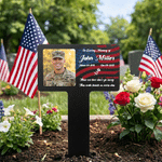 Personalized Veteran Photo American Flag Garden Memorial Plaque Grave Marker Memorial Day Independence Day Gift for Veterans Loss of Loved Ones