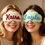 Personalized Multicolor Yarn Name Eye Mask with Name Daily Use Birthday Bridesmaid Gift for Sister Best Friends Family