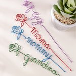 Henkilökohtainen Multi-Color Wire Rose otsikko Äitienpäivä Syntymäpäivä Vuosipäivä Lahja Äiti Isoäiti Isoäiti