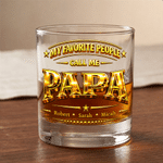 Personlig My Favorite People 10 oz Old Fashioned Rock Whisky Glass med navn farsdag bursdagsgave til mann whiskyentusiast