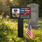 Personalized Veteran Photo American Flag Garden Memorial Plaque Grave Marker Memorial Day Independence Day Gift for Veterans Loss of Loved Ones