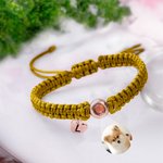 Personalized Photo Projection Braided Bracelet with Initial and Adjustable Drawstring Valentine's Day Birthday Anniversary Gift for Family Friends