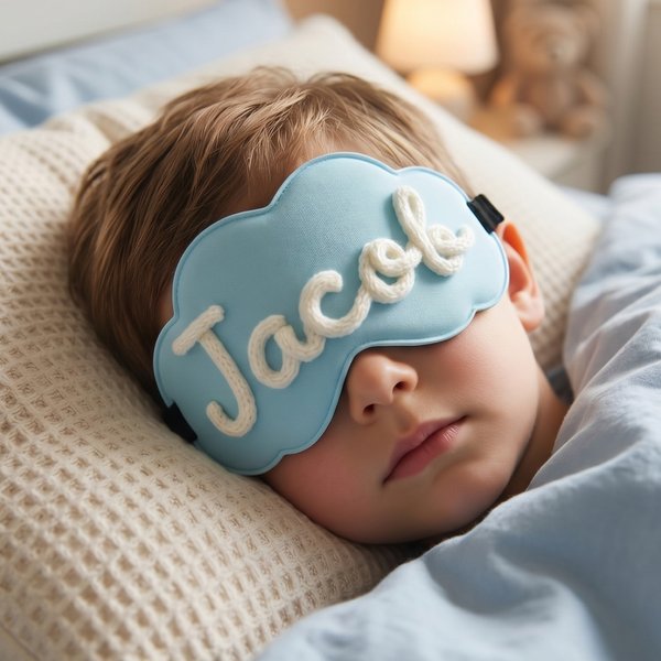 Personalised Multicolor Yarn Name Eye Mask with Name Daily Use Birthday Bridesmaid Gift for Sister Best Friends Family