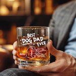 Gepersonaliseerd Beste Hond Paw Print 10 oz Rock Whiskey Glas met Namen Dagelijks Gebruik Vaderdag Cadeau voor Vader Huisdierbezitter