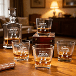 Personalised Handprint Whiskey Decanter with Name Birthday Anniversary Father's Day Gift for Man Father