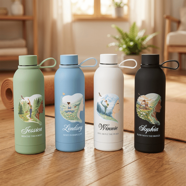 Personlig Fresh Yoga Posture 17 oz Isolerad vattenflaska med namn Daglig användning Födelsedagspresent för yogälskare