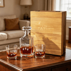 Personalised Handprint Whiskey Decanter with Name Birthday Anniversary Father's Day Gift for Man Father