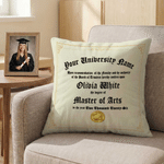 Personalized High School College Graduation Diploma Soft Throw Pillow Cover with Name and School Name Room Decor Graduation Gift for Graduates