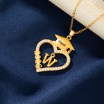 Collar Colgante Corazón de Graduación Personalizado con Inicial del Nombre y Año Delicada Joyería Regalo de Graduación para Graduados