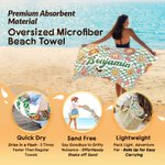 Serviette de plage en microfibre avec nom personnalisée Multicolore Plaid Flower Smile emoji Quick Dry Summer Birthday Gift for Friends Girls | Callie × emoji ™