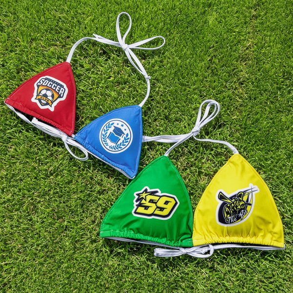 Top bikini a triangolo personalizzato con logo della squadra universitaria e imbottitura rimovibile Regalo di laurea per gli appassionati di sport Ragazze universitarie