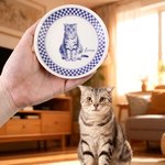 Personalised Hand Painted Pet Photo Checkerboard Jewellery Dish with Name Daily Use Birthday Pet Memorial Gift for Dog Cat Owner Pet Lover