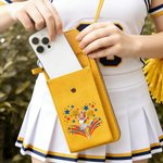 Personalizzato Multicolore Cheerleading Girl PU Leather Phone Wallet Crossbody Bag with Name Birthday Team Gift for Her