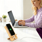 Personalized Cartoon Professional Character Bamboo Wooden Phone Stand Ipad Holder with Name and Initial Desk Decor Gift for Colleague Friend