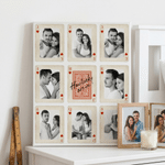 Personalizzato 8 foto di carte da gioco stampe su tela espositori da parete Moderna Home Decor Nave da USA Matrimonio regalo di San Valentino per le coppie di sposi.