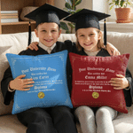 Personalized High School College Graduation Diploma Soft Throw Pillow Cover with Name and School Name Room Decor Graduation Gift for Graduates