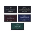 Personalised Retro Bar Mat Coaster Bottle Opener Set with Text and Year Bar Accessory Father's Day Birthday Gift for Bartender Cocktail Lover