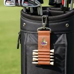 Personalized Watercolour Birth Flower PU Leather Golf Tee Holder Bag Tag with Name Daily Use Birthday Gift for Golf Lover